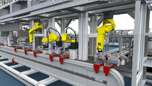 工場ラインでのロボット活用